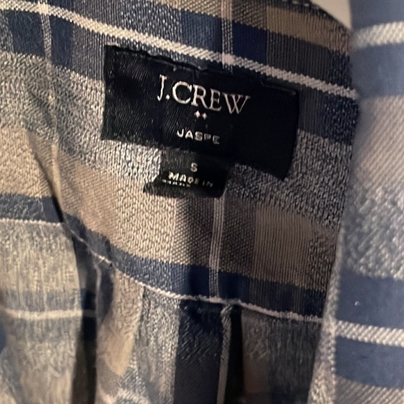 J Crew Mens button down blue plaid shirt size small slim - Picture 2 of 7